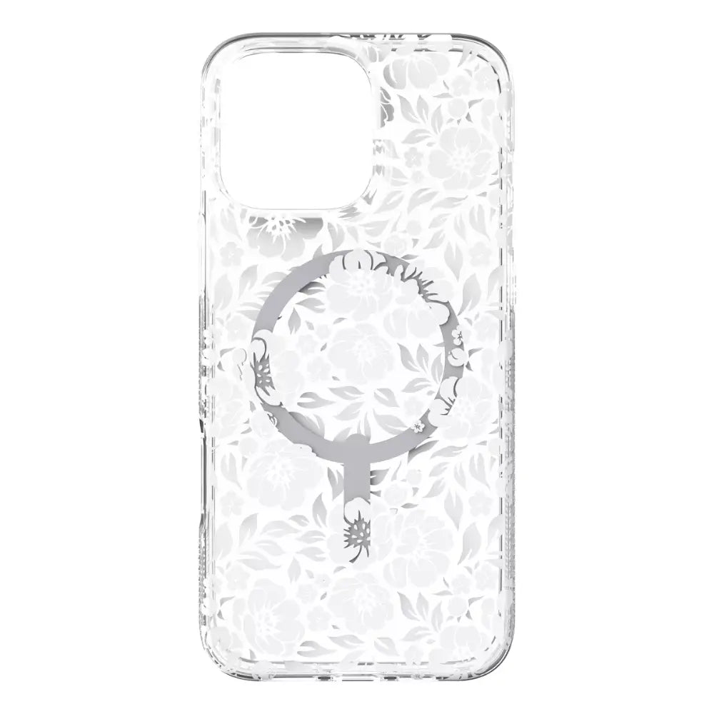 Case Zagg Milan Snap con Magsafe para iPhone 16 Pro - Blanco Floral