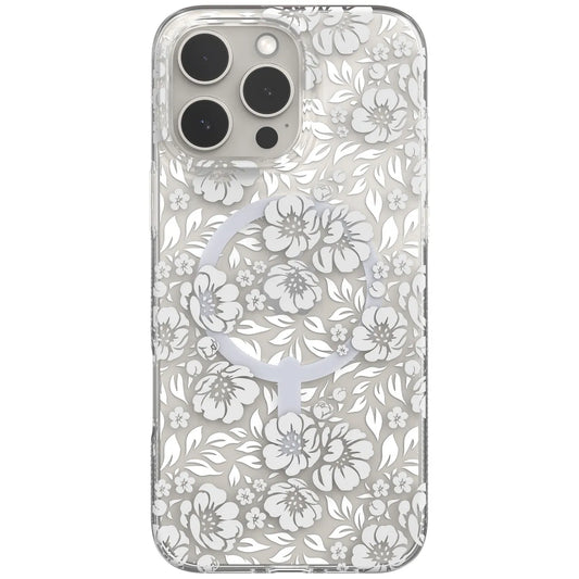 Case Zagg Milan Snap con Magsafe para iPhone 16 Pro Max - Blanco Floral