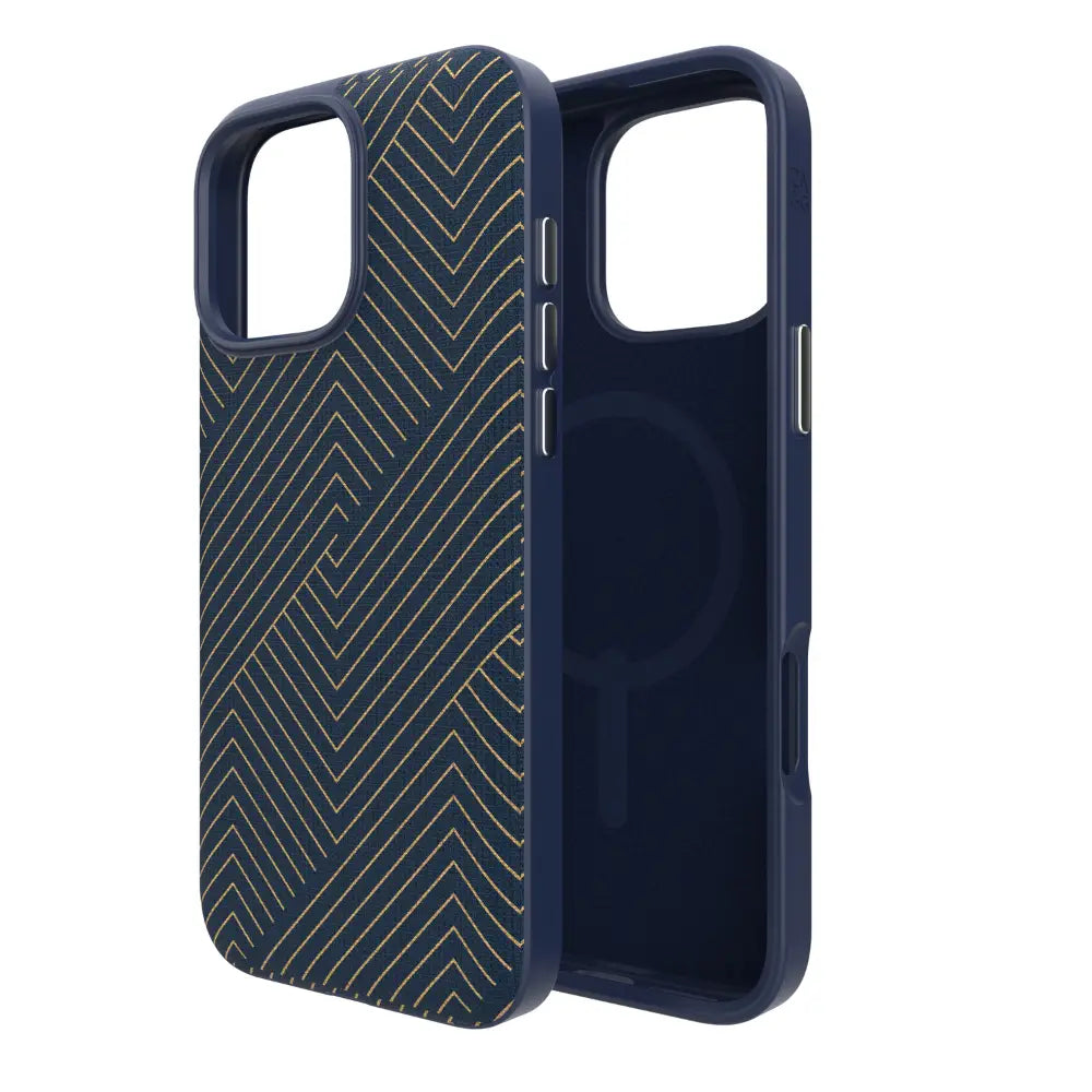 Case ZAGG para iPhone 16 Pro Max London Snap Magsafe - Azul Marino y Oro