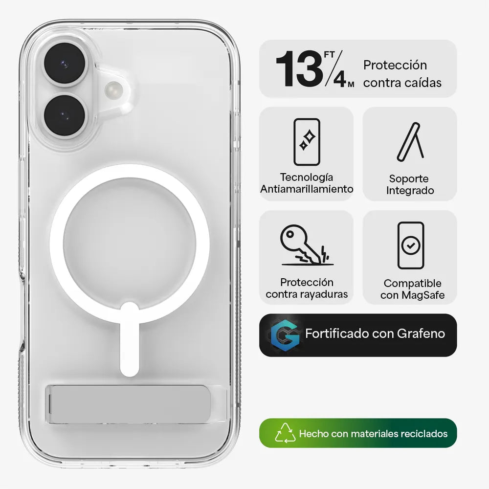 Case ZAGG Crystal Palace con MagSafe KS para iPhone 17 - Transparente