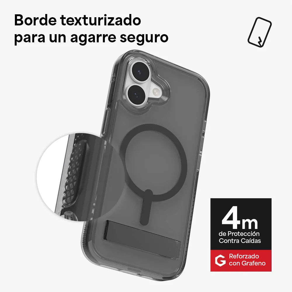 Case ZAGG Santa Cruz con MagSafe KS para iPhone 17 - Negro Medianoche