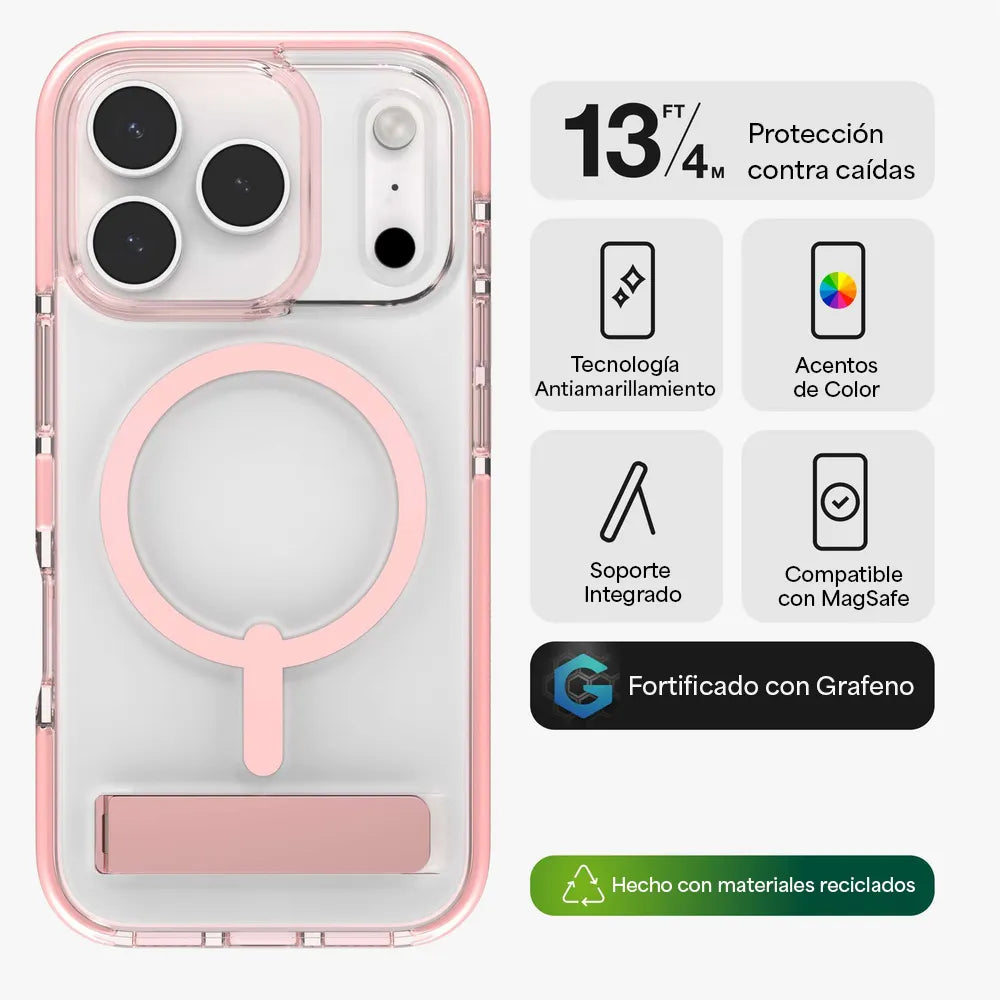 Case Zagg Santa Cruz Snap Magsafe KS para iPhone 17 Pro - Rosa Patel