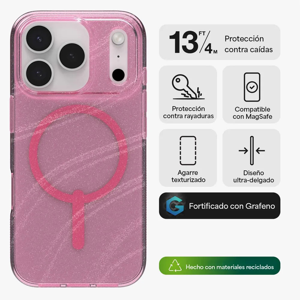 Case Zagg Milan Snap Magsafe KS para iPhone 17 Pro Max - Rosa Brillante