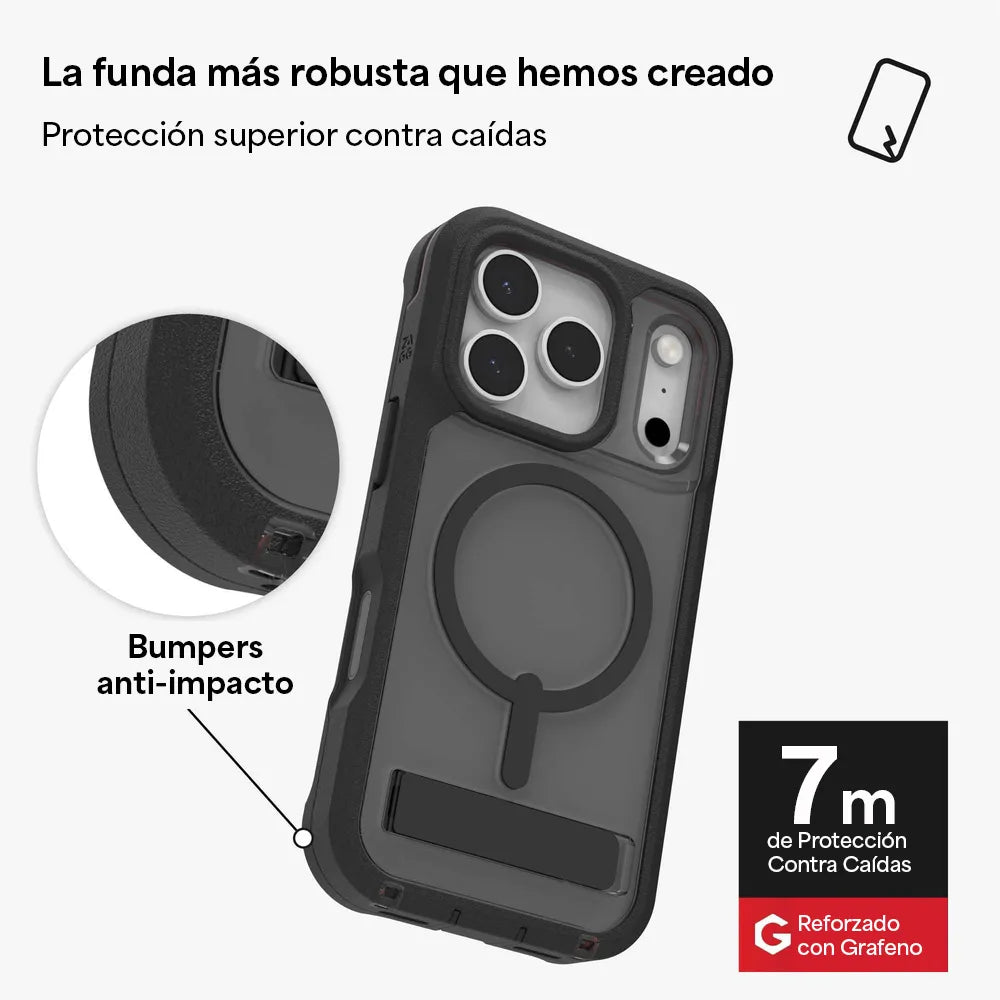 Case ZAGG Rainier con MagSafe KS para iPhone 17 Pro Max - Negro Humo