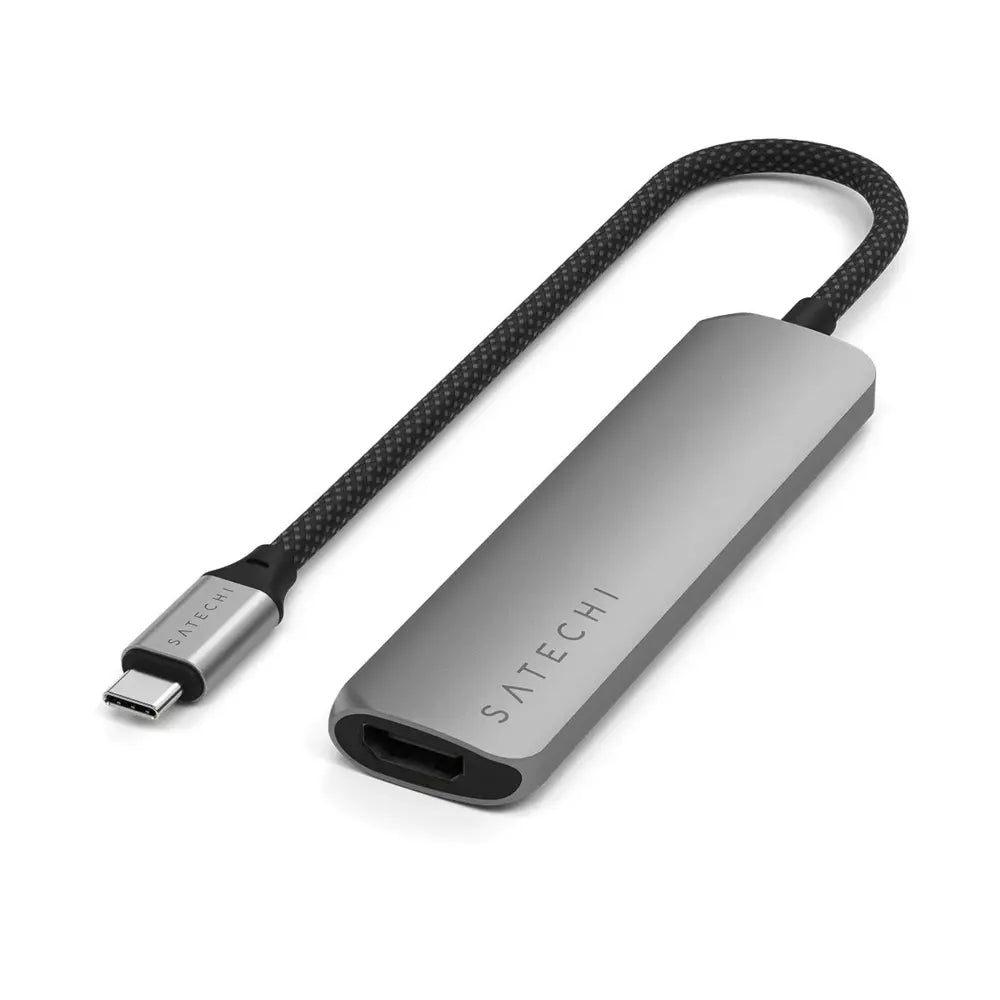Adaptador Multipuerto Satechi Slim 4 en 1 USB-C - Gris Espacial