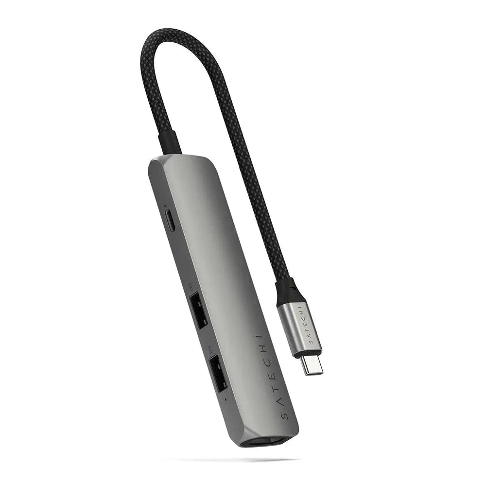 Adaptador Multipuerto Satechi Slim 4 en 1 USB-C - Gris Espacial