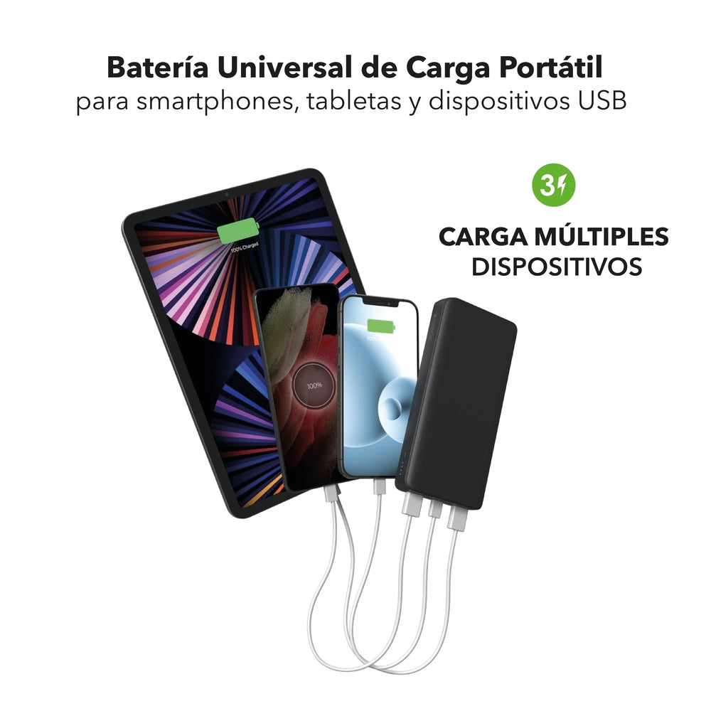 Batería externa Mophie - 20,000 mAh - Negro