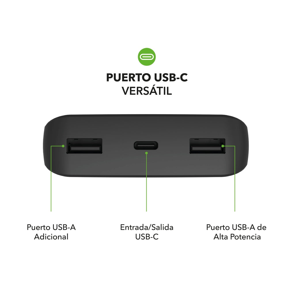 Batería externa Mophie - 20,000 mAh - Negro