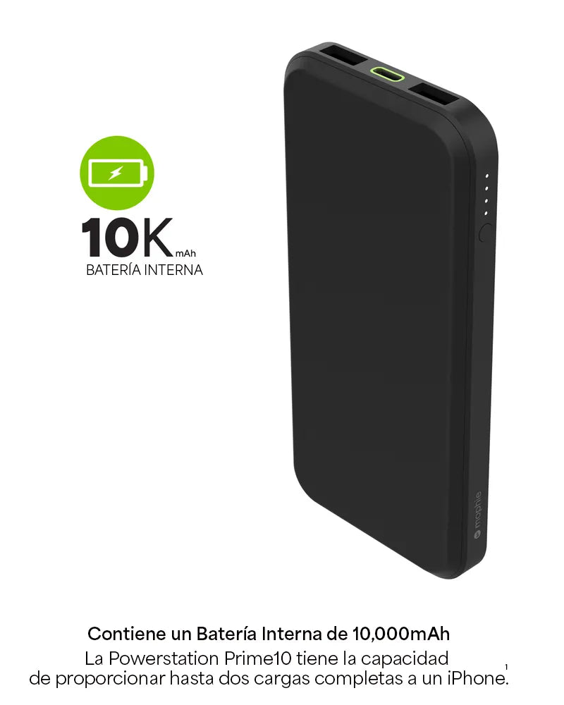 Batería externa Mophie Prime 10,000 mAh - Negro