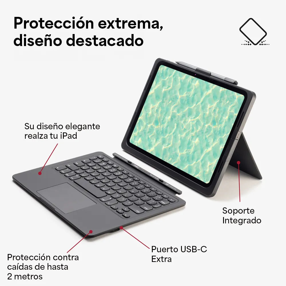 Case con Teclado Zagg Pro Keys Connect para iPad Air 11 (M4/M3/M2) - Gris
