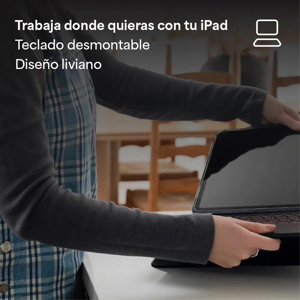 Case con Teclado Zagg Pro Keys Connect para iPad 11 (A16)/iPad 10ma - Gris
