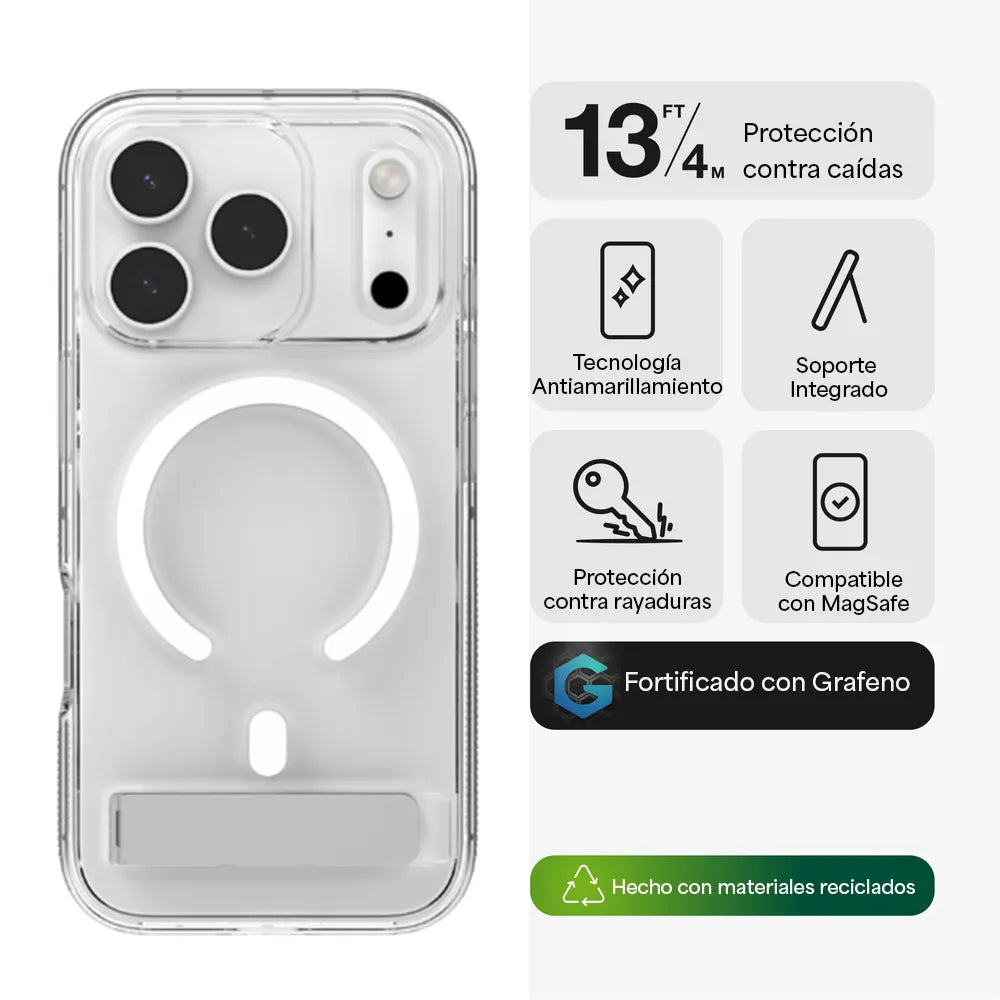 Case ZAGG Crystal Palace con MagSafe KS para iPhone 17 Pro - Transparente