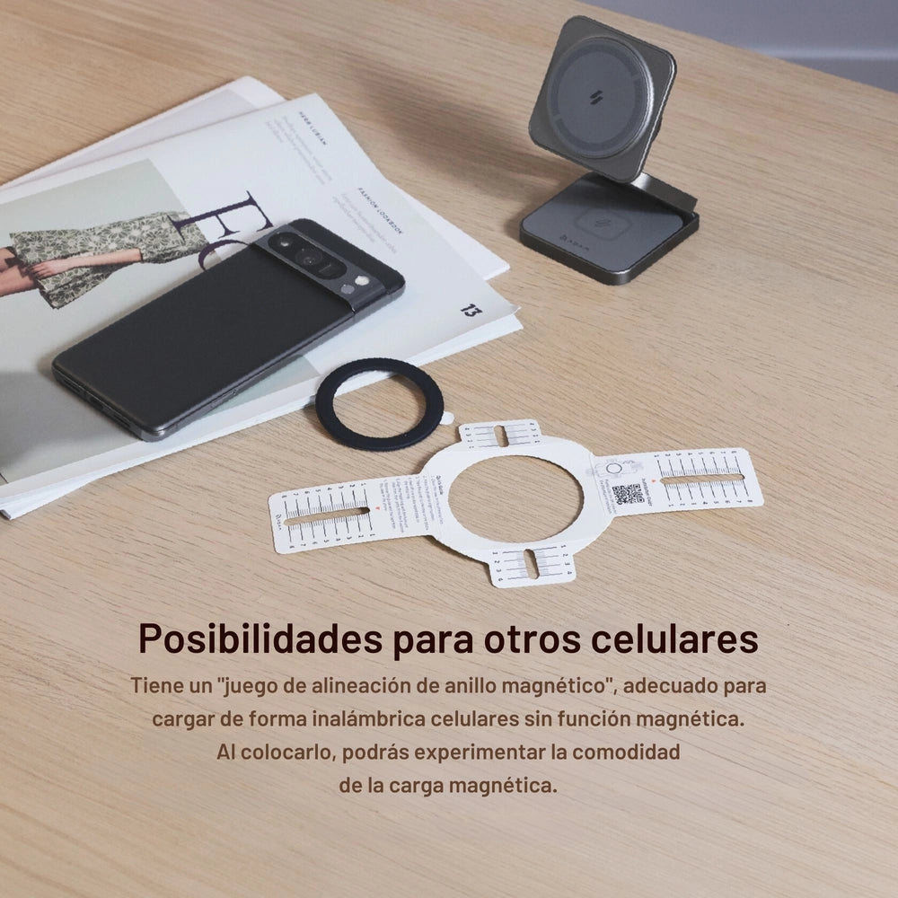 Base de Carga Inalámbrica Adam Elements Mag 3 Pro Qi2 Plegable 3 en 1 - Gris