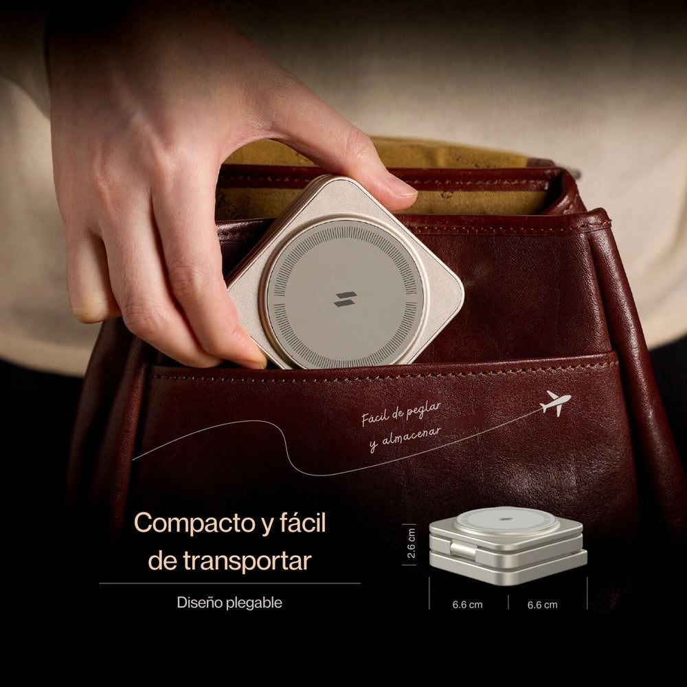 Base de Carga Inalámbrica Adam Elements Mag 3 Pro Qi2 Plegable 3 en 1 - Gris