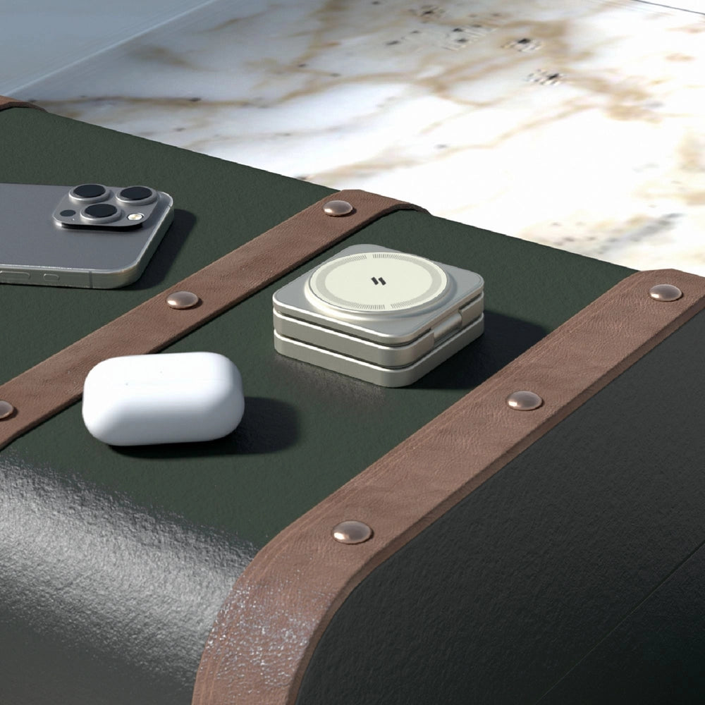 Base de Carga Inalámbrica Adam Elements Mag 3 Pro Qi2 Plegable 3 en 1 - Gris