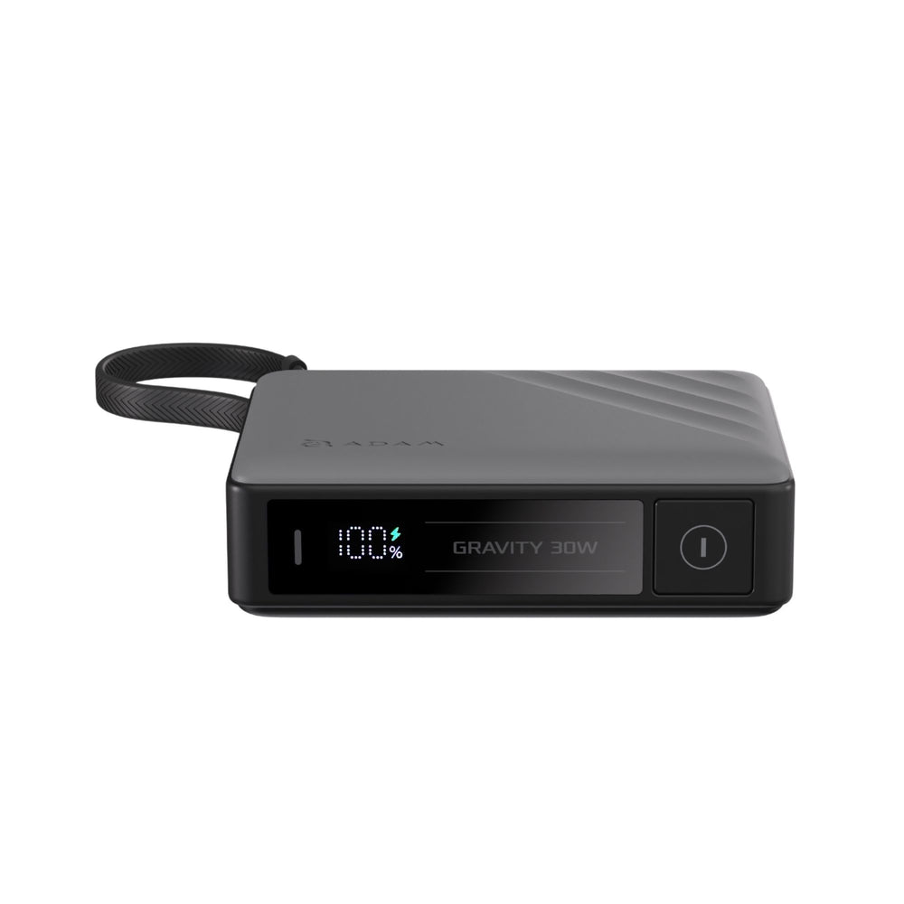 Batería magnética Adam Elements GRAVITY - 10,000mAh 30W con cable USB-C integrado  - Gris