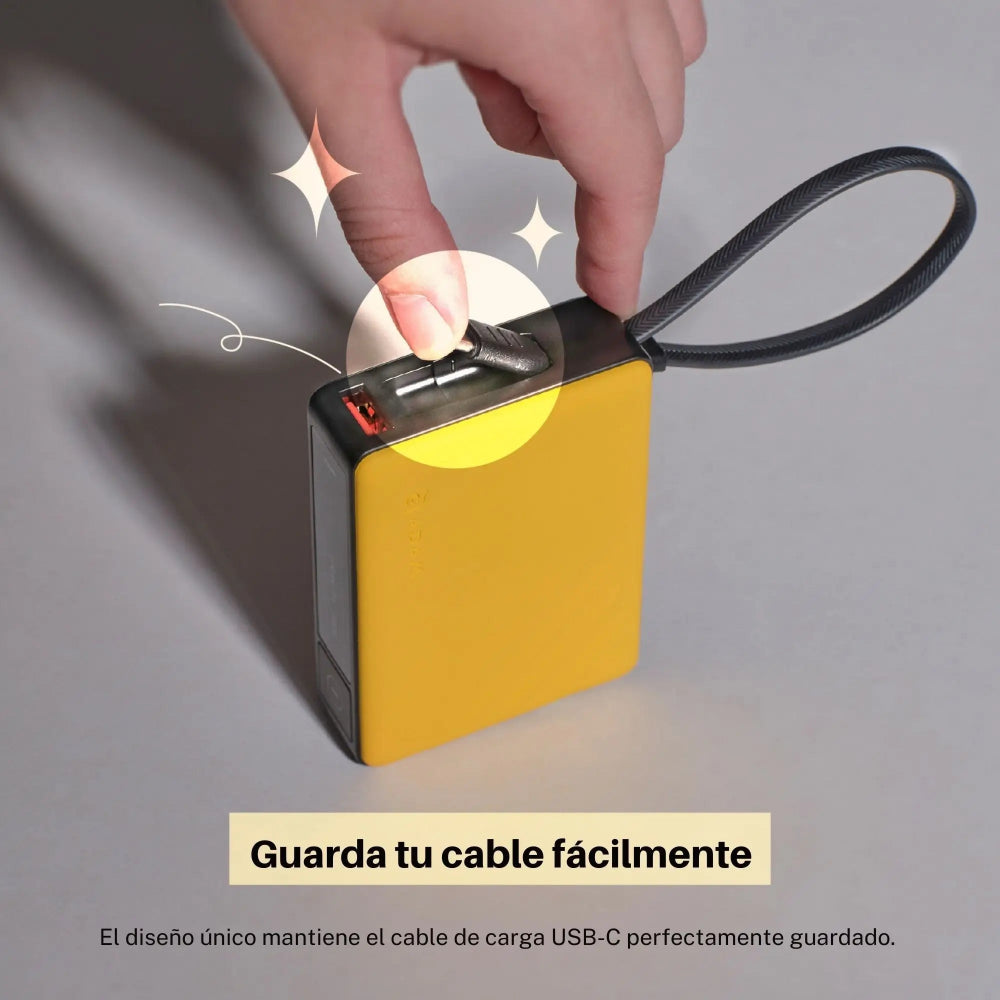 Batería magnética Adam Elements GRAVITY - 10,000mAh 30W con cable USB-C integrado  - Gris