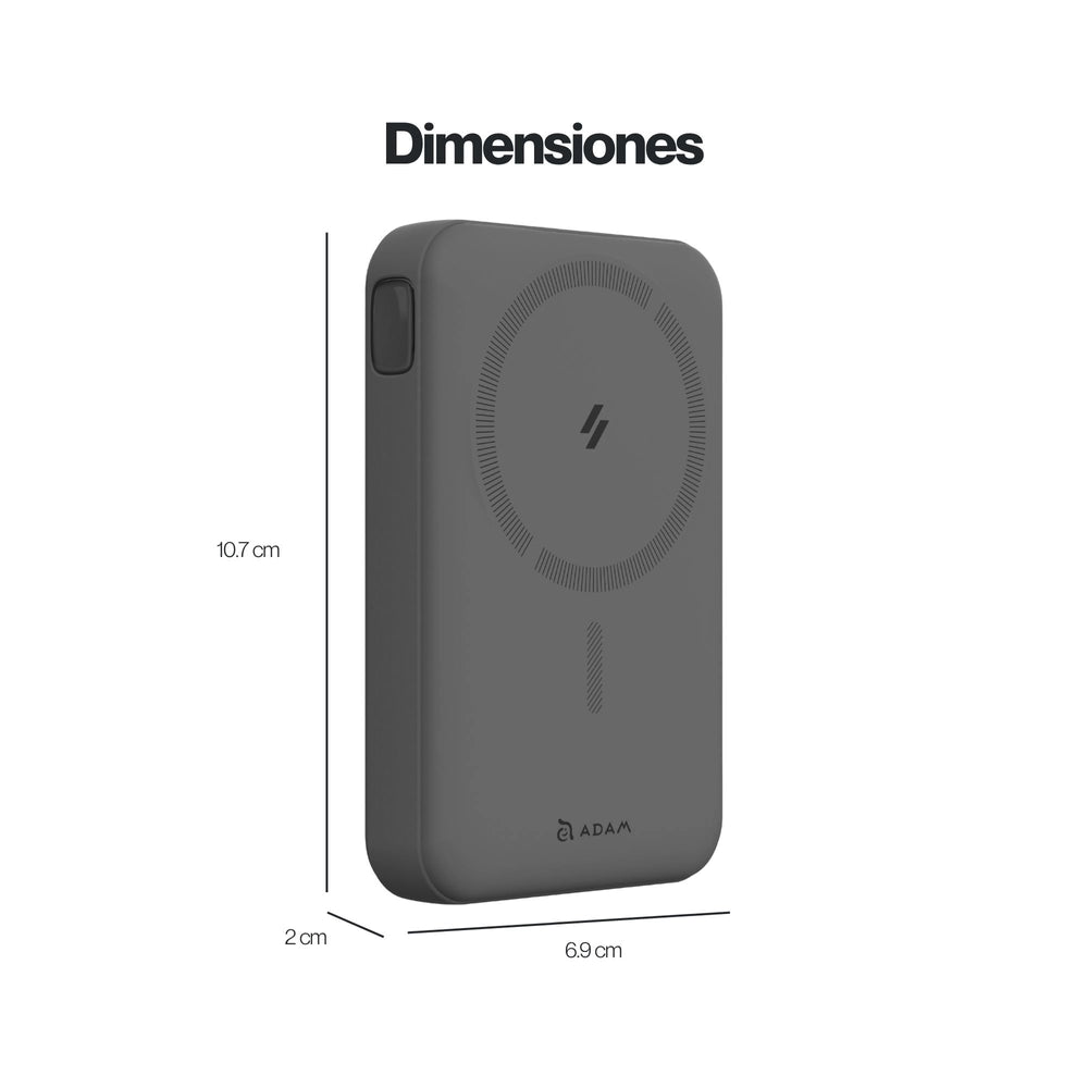 Batería magnética Adam Elements Vionta C2 Pro - 10,000mAh - 8 en 1 - Gris