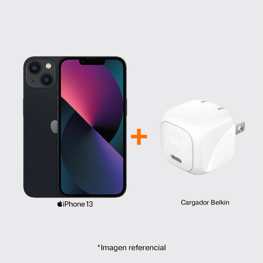 iPhone 13 128GB Azul Medianoche + Cargador Belkin 20W GRATIS
