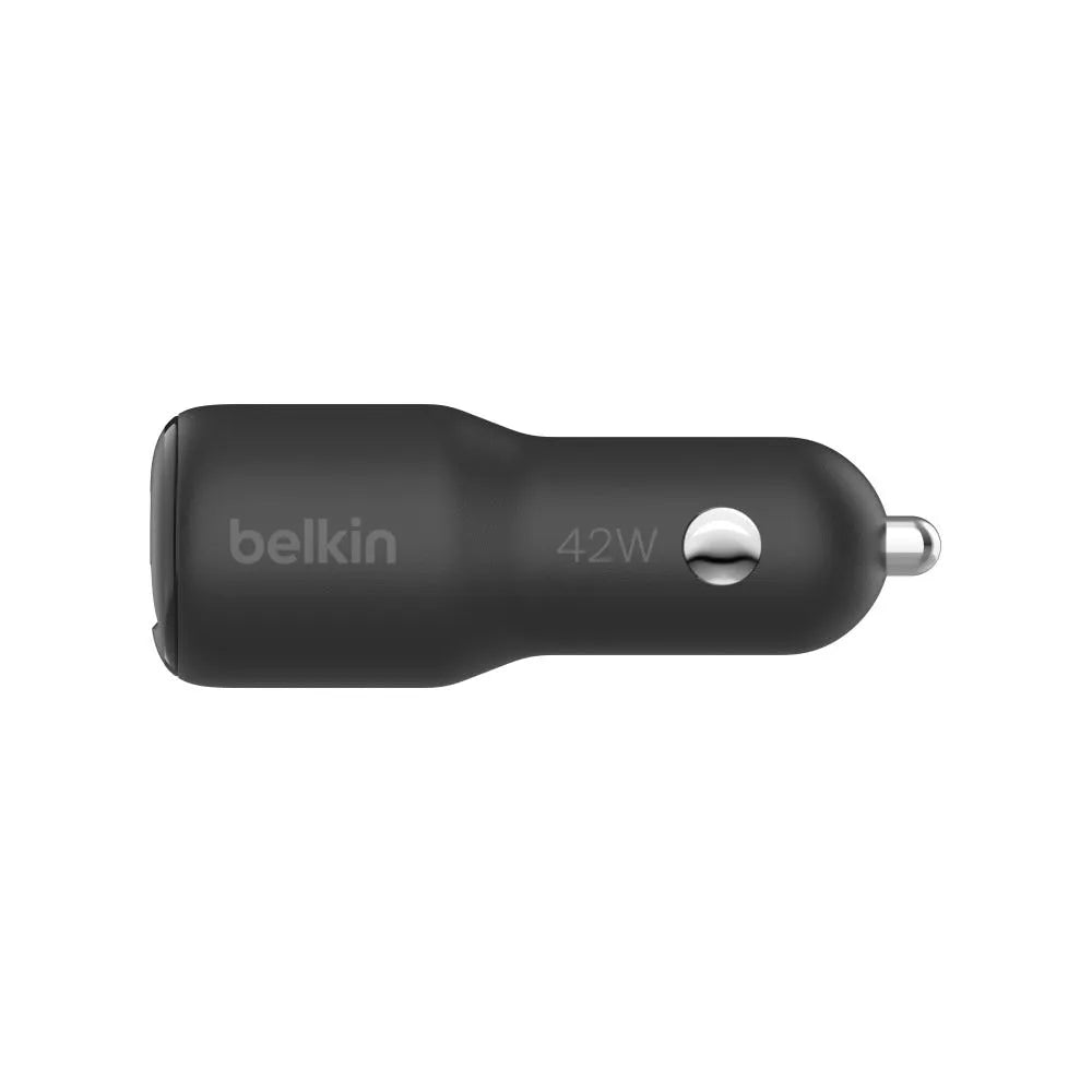 Cargador doble para carro Belkin 42W USB-C a USB-A - Negro