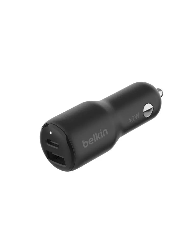 Cargador doble para carro Belkin 42W USB-C a USB-A - Negro