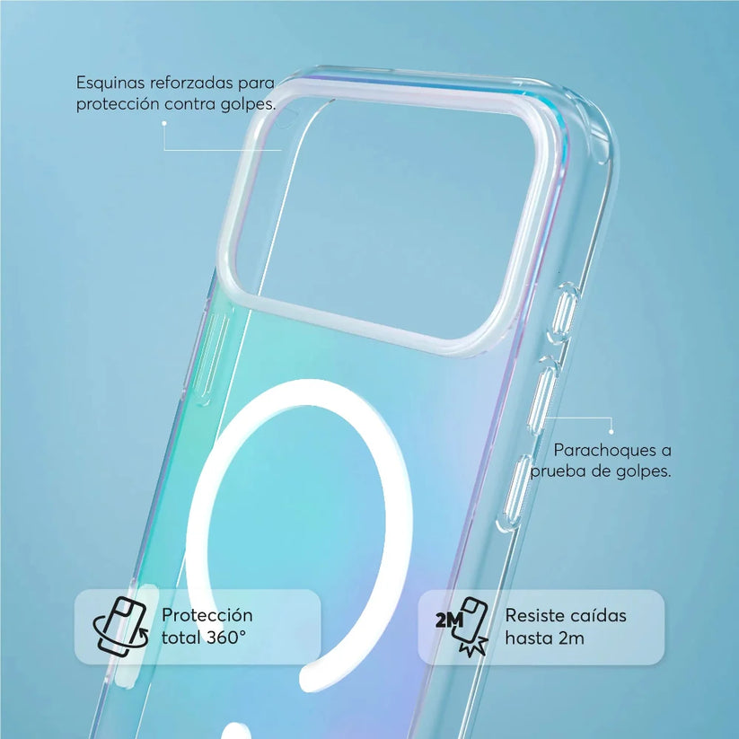 Case_NCO_SafeCase_Clear_con_MagSafe_para_iPhone_18_Pro_Max_Arcoíris_Imagen_posicion_3_iShop_Peru
