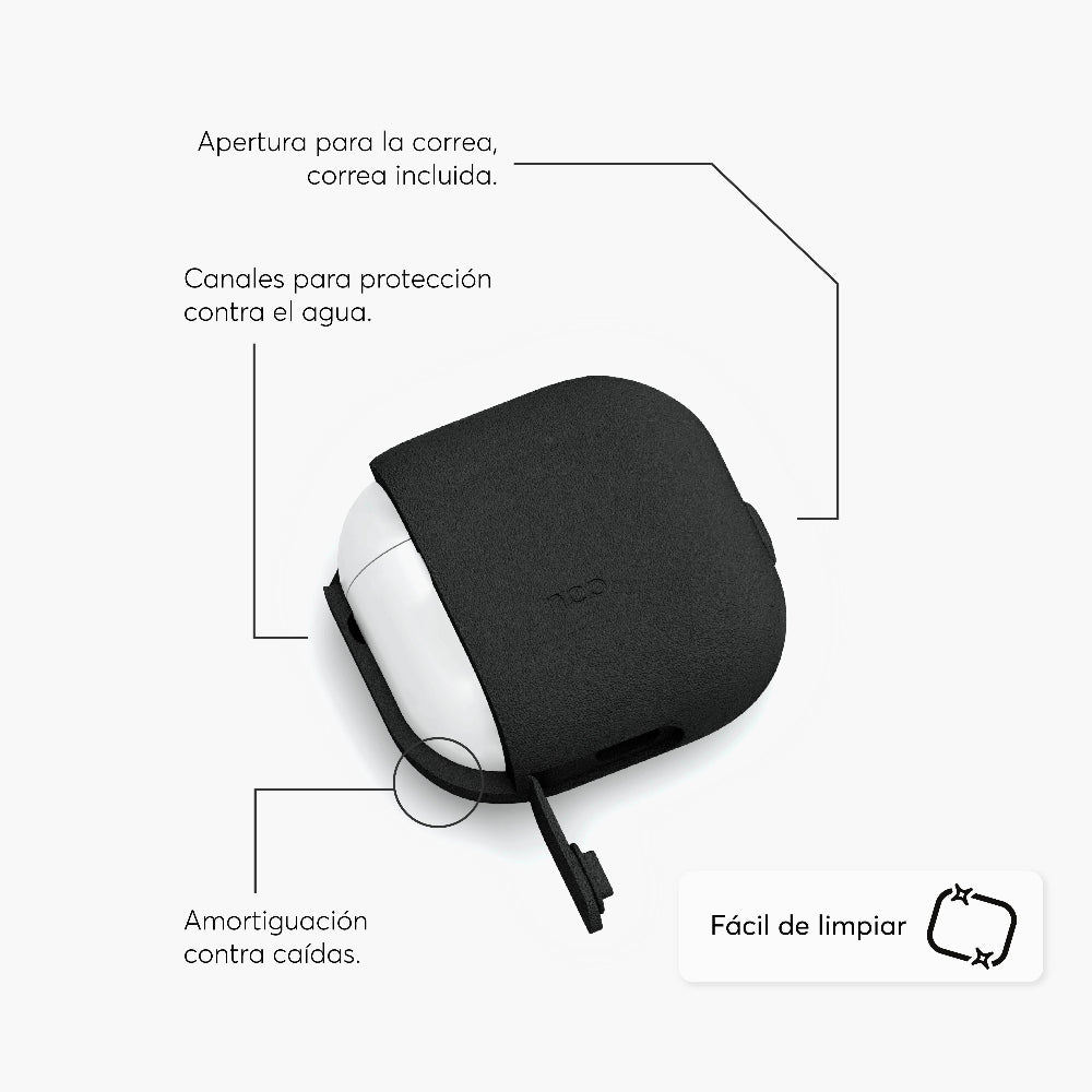 Case NCO SiliconeGuard para Airpods 4 - Negro