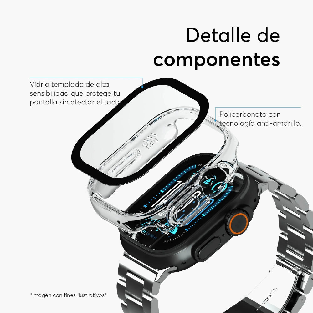 Case_NCO_ClearCase_Crystal_para_Apple_Watch_Ultra_3_2_1_49mm_Transparente_Posición_2_iShop_Perú