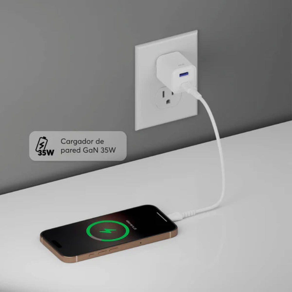 Cargador de Pared NCO PowerPlug Mini 35W USB-A + USB-C - Blanco