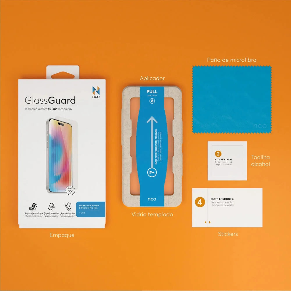 Protector_de_Pantalla_NCO_GlassGuard_ion+_para_iPhone_18_Pro_Max_Transparente_Imagen_posicion_8_iShop_Peru