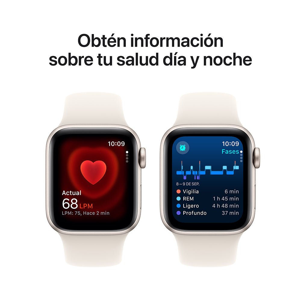 Apple Watch SE GPS • Caja de aluminio blanco estelar de 40 mm