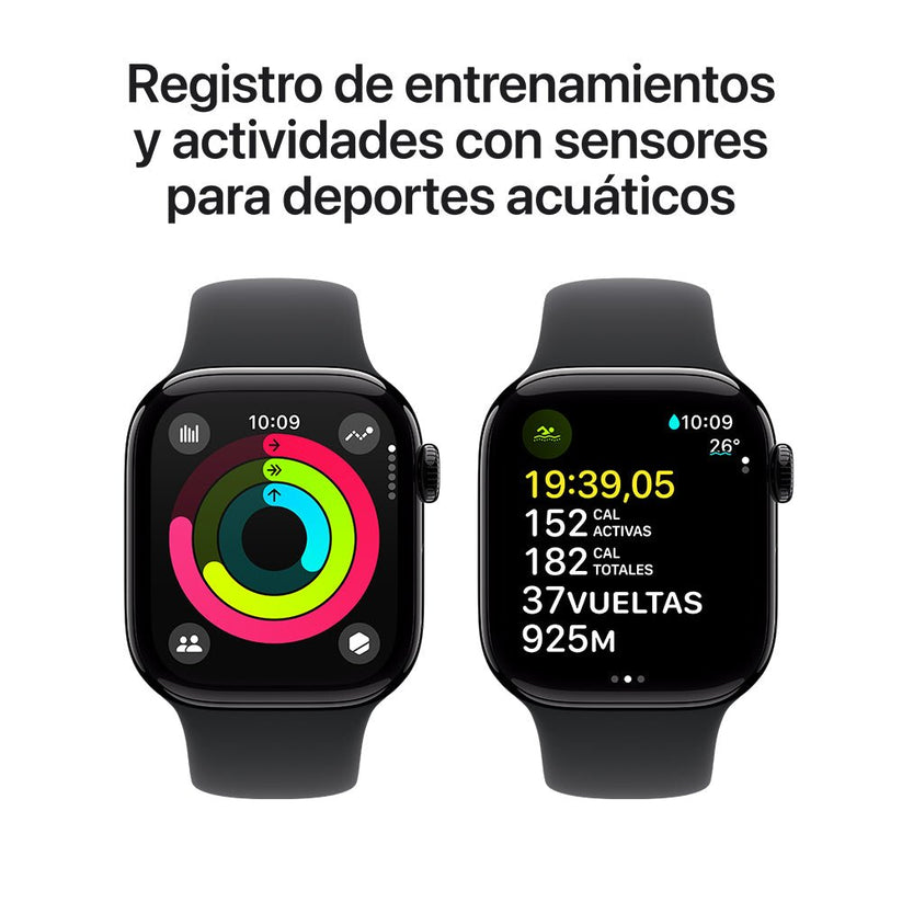 El Apple Watch Series 10 GPS • Caja de aluminio negro azabache de