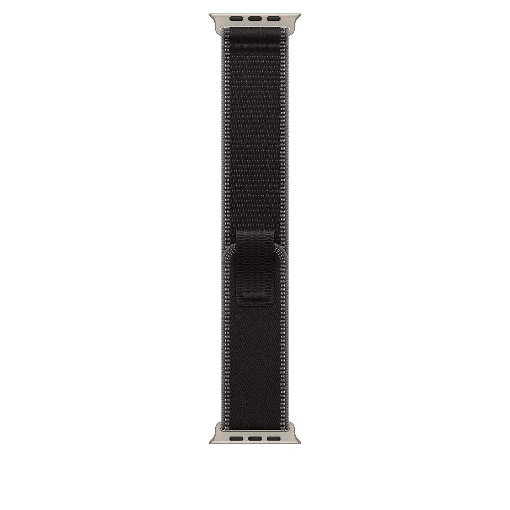 Correa Trail color negro/carbón para caja de 49 mm – M/L – Acabado de titanio natural