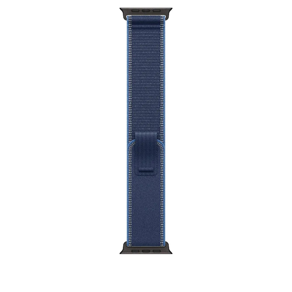 Correa Trail azul/azul brillante para caja de 49 mm – M/L – Acabado de titanio negro