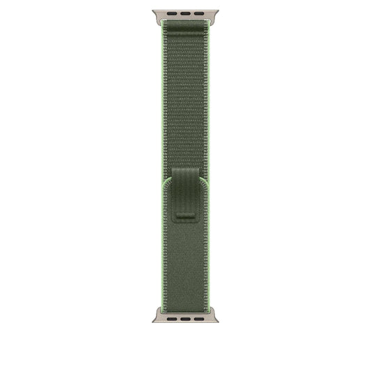 Correa Trail verde/neón para caja de 49 mm – M/L – Acabado de titanio natural