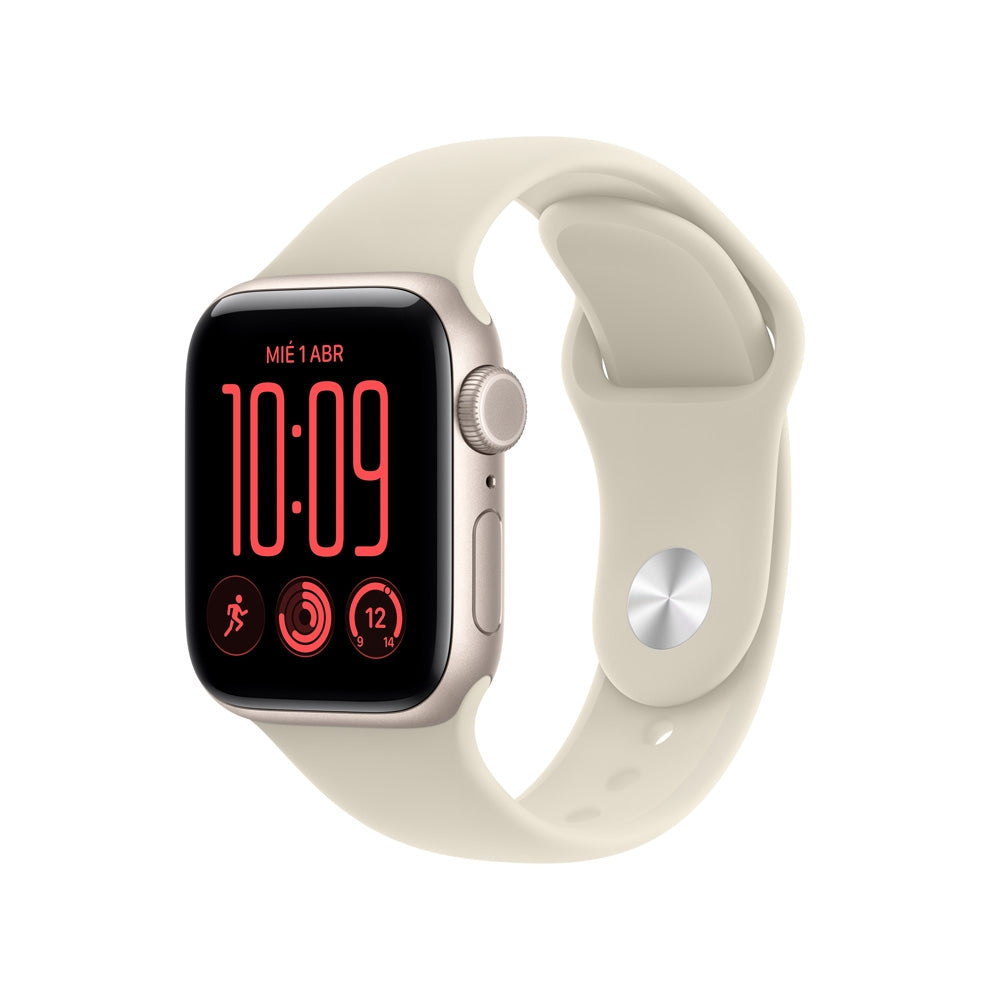 Apple_Watch_SE_3_GPS_Cellular_caja_de_aluminio_blanco_estelar_de_40_mm_correa_deportiva_color_arena_S_M_Imagen_posicion_1_iShop_Peru