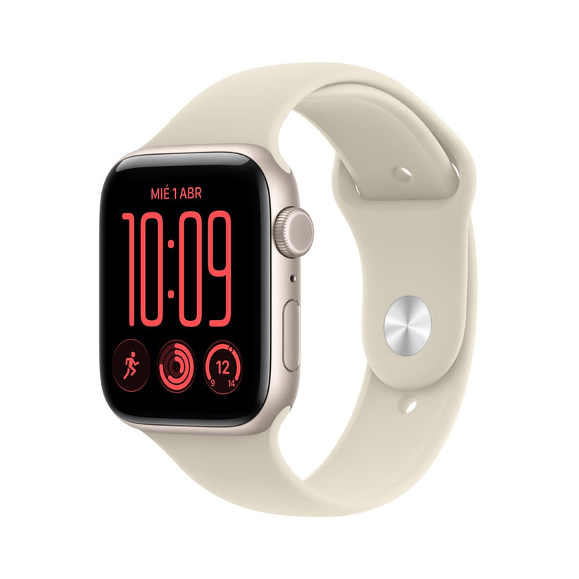 Apple_Watch_SE_3_GPS_Cellular_caja_de_aluminio_blanco_estelar_de_44_mm_correa_deportiva_color_arena_S_M_Imagen_posicion_1_iShop_Peru
