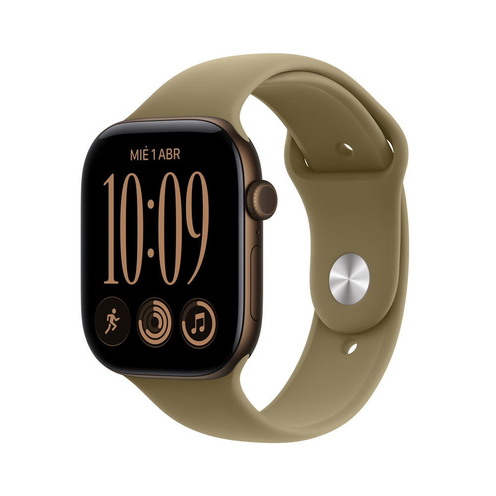 Apple_Watch_Series_12_GPS_Cellular_caja_de_aluminio_color_bronce_oscuro_de_46_mm_correa_deportiva_color_oliva_M_L_Imagen_posicion_1_iShop_Peru