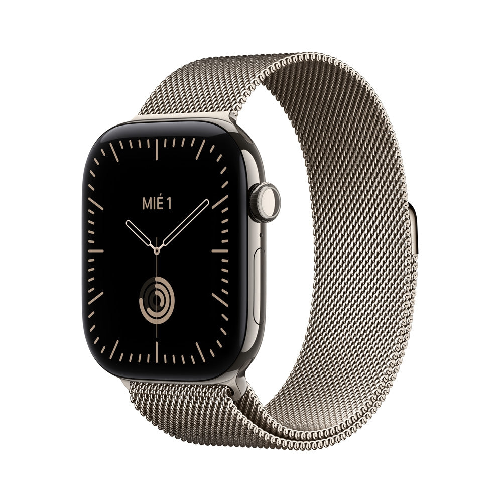 Apple_Watch_Series_12_GPS_Cellular_caja_de_titanio_natural_de_46_mm_correa_estilo_milanes_color_natural_M_L_Imagen_posicion_1_iShop_Peru