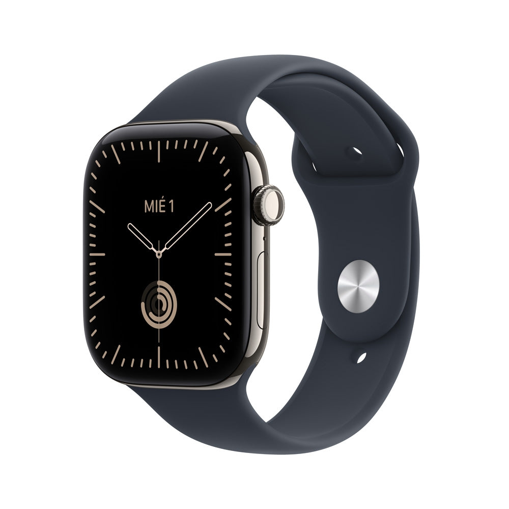 Apple_Watch_Series_12_GPS_Cellular_caja_de_titanio_natural_de_46_mm_correa_deportiva_azul_marino_S_M_Imagen_posicion_1_iShop_Peru