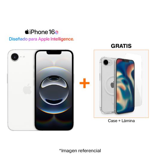 iPhone 16e 128GB Blanco + Lámina y Case GRATIS