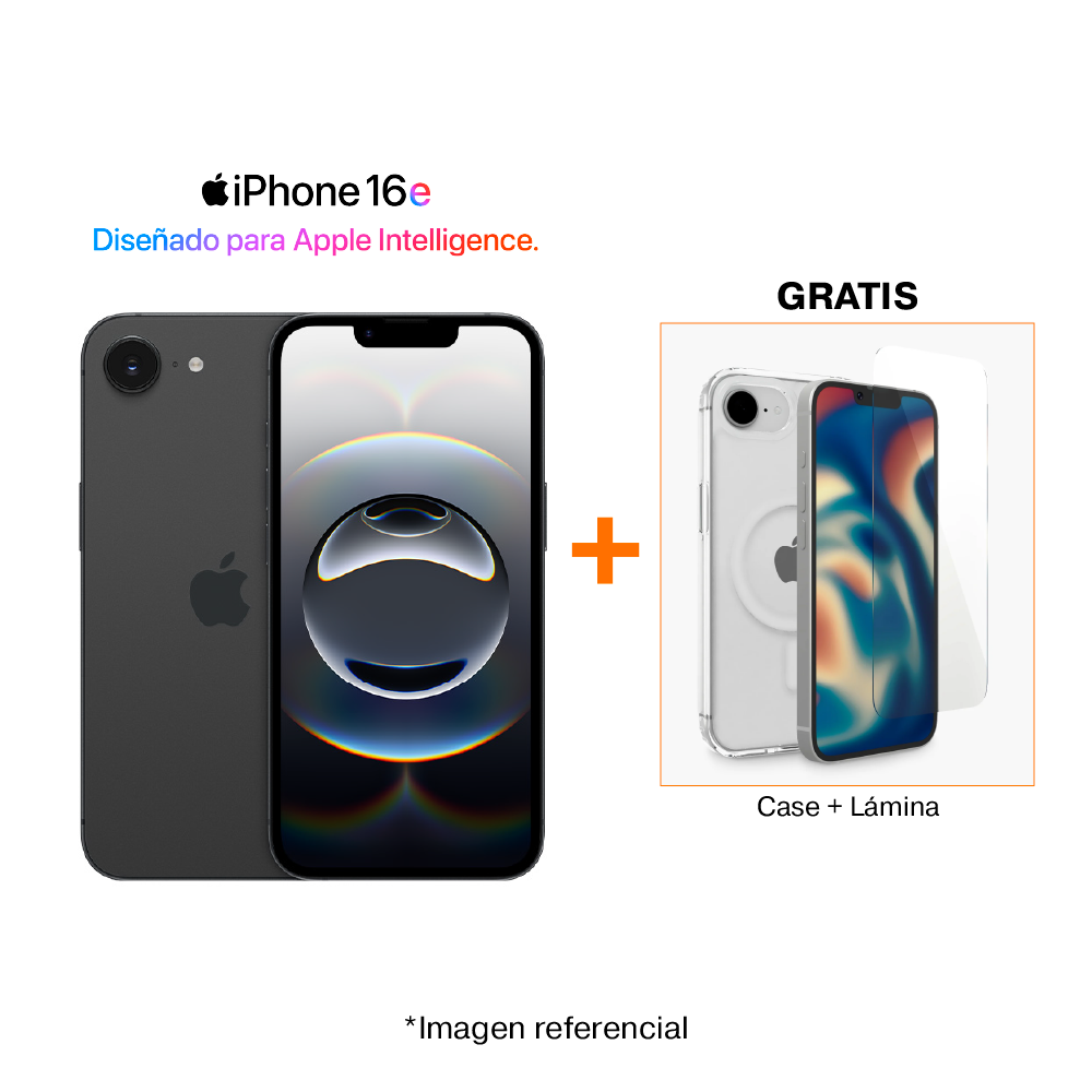 iPhone 16e 128GB Negro + Lámina y Case GRATIS
