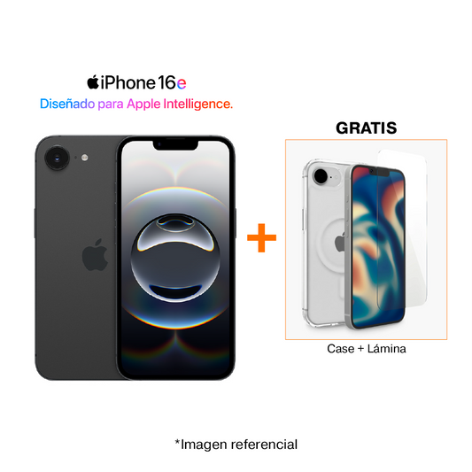 iPhone 16e 128GB Negro + Lámina y Case GRATIS