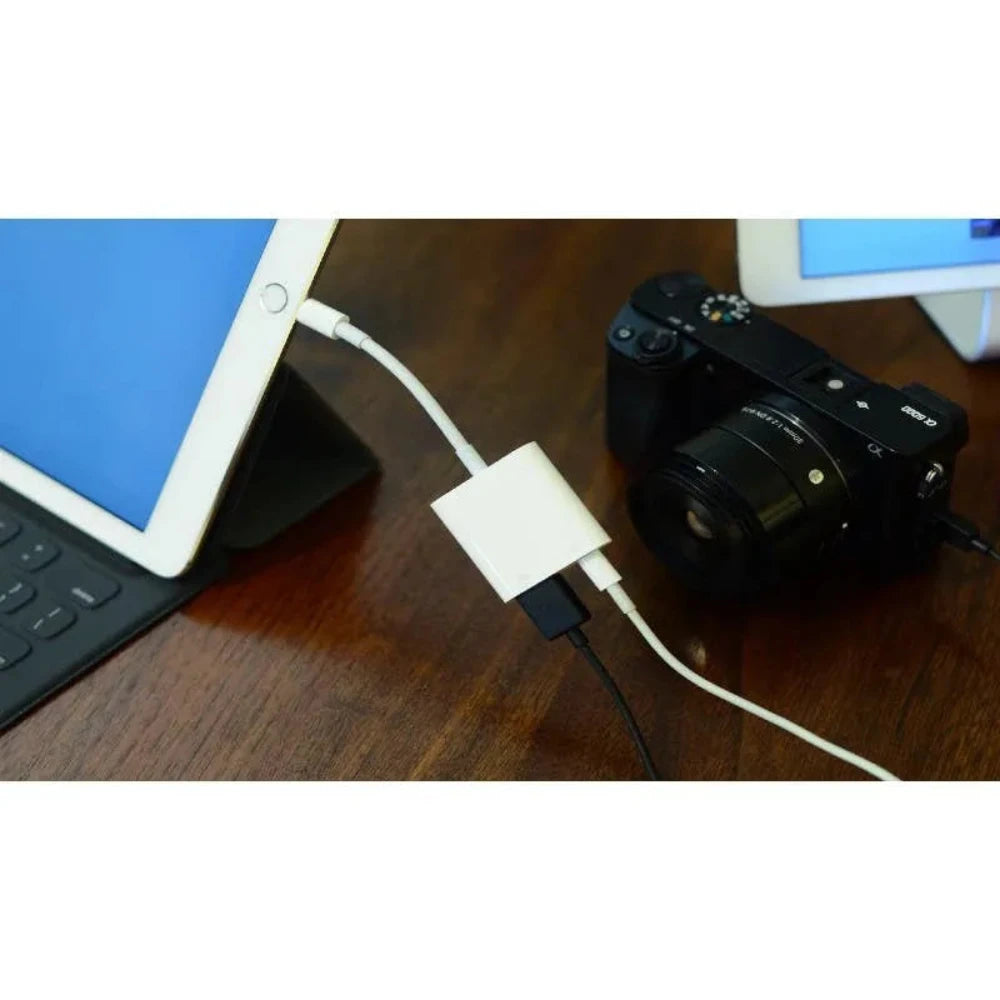 Adaptador de Lightning a USB-A y Lightning para cámaras - Blanco