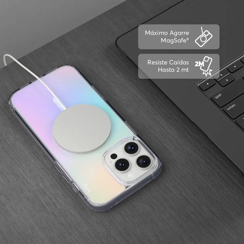 Case NCO SafeCase Clear con MagSafe para iPhone 16 Pro Max - Multicolor