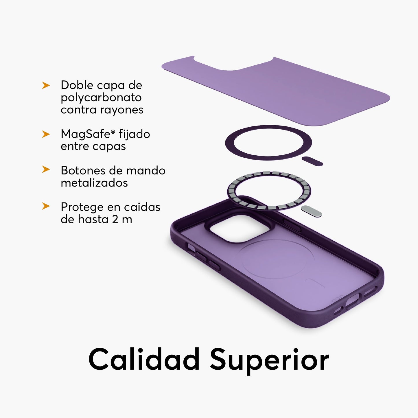 Case NCO SafeCase Lite para iPhone 15 Pro Max con MagSafe - Morado