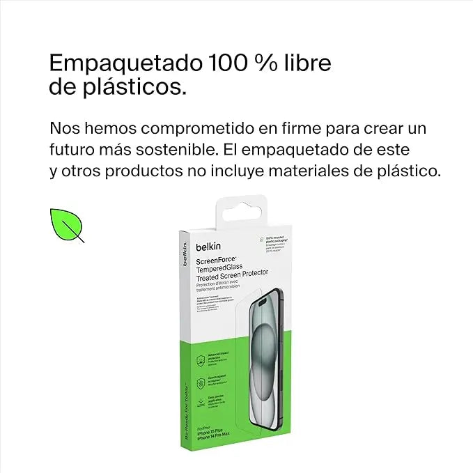 Protector de Pantalla Belkin OVR Antimicrobial para iPhone 15 Pro