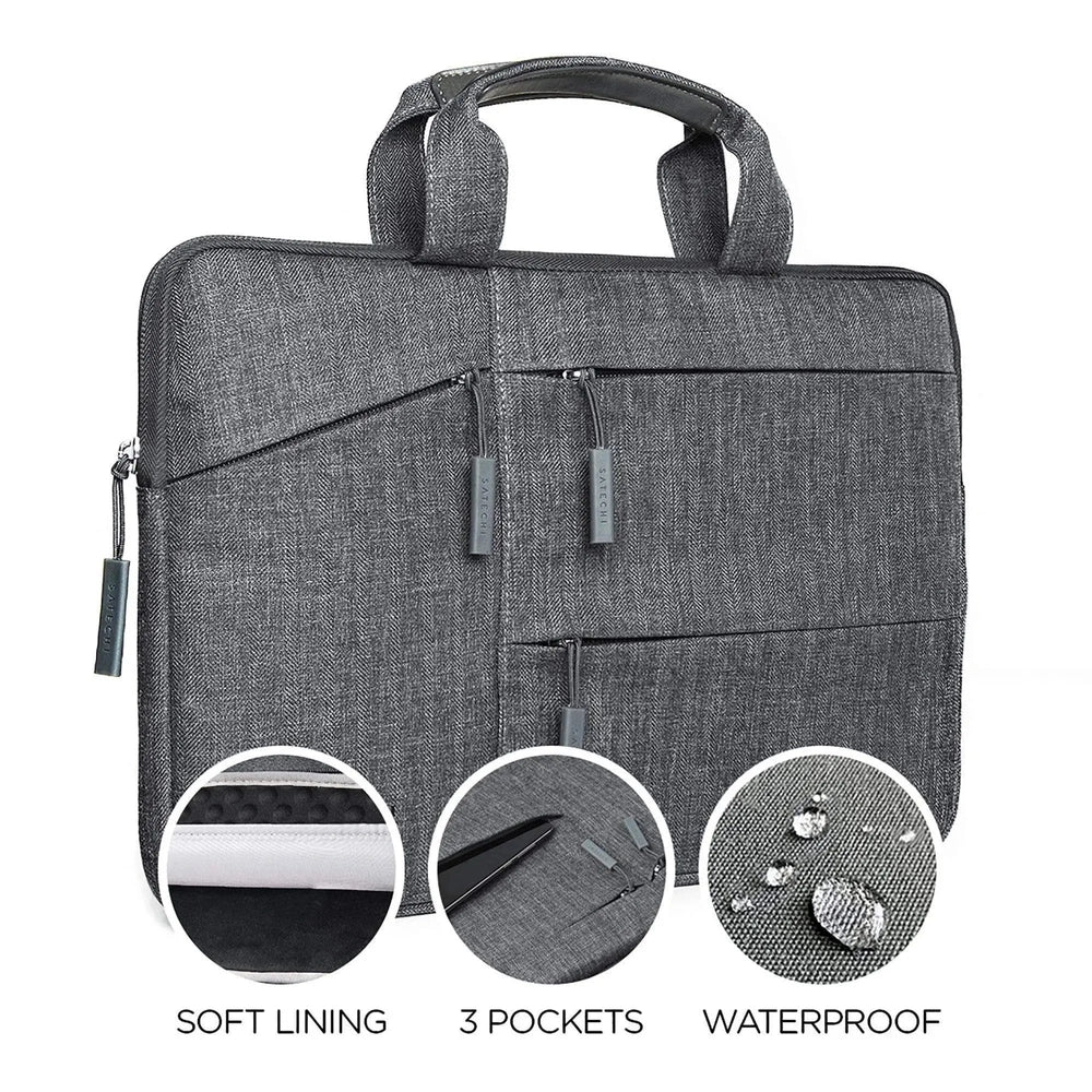 Funda Satechi para Macbook 15" con bolsillos - Gris