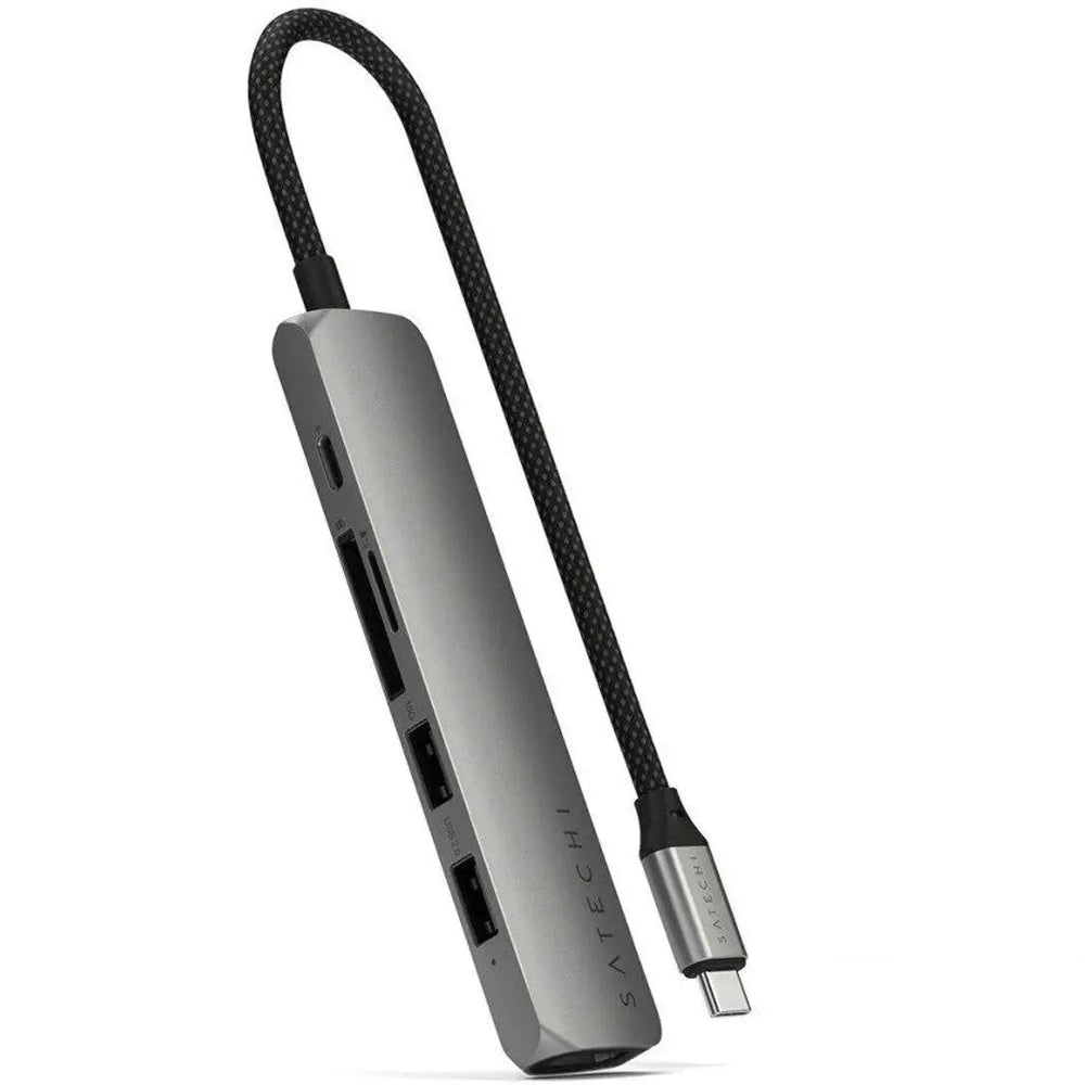 Adaptador Multipuerto Satechi Slim 6 en 1 USB-C - Gris espacial