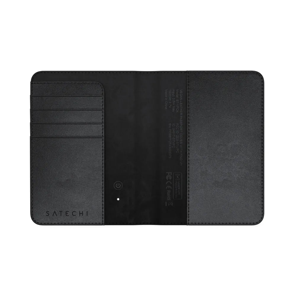 Funda para Pasaporte Satechi Compatible con FindMy Cuero Vegano - Negro